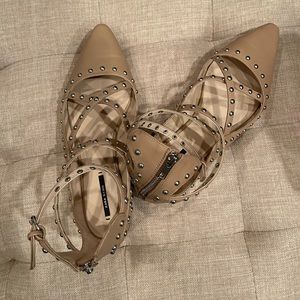 Zara Studded Flats Size 10